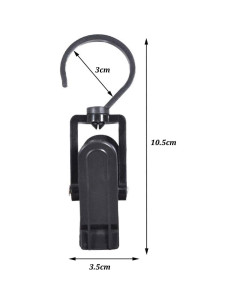 10 Ganchos Colgantes Giratorios Wenplus 10.9 cm Plástico Negro 2