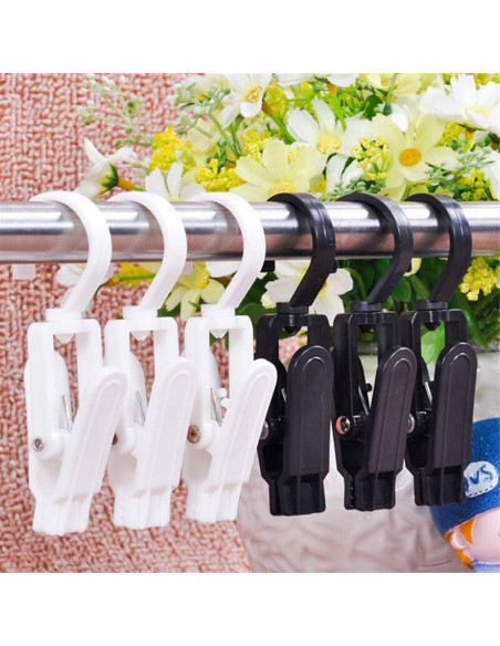 10 Ganchos Colgantes Giratorios Wenplus 10.9 cm Plástico Negro