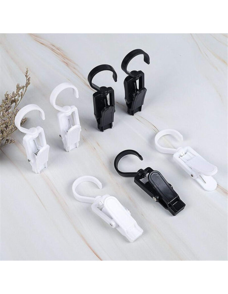 10 Ganchos Colgantes Giratorios Wenplus 10.9 cm Plástico Negro