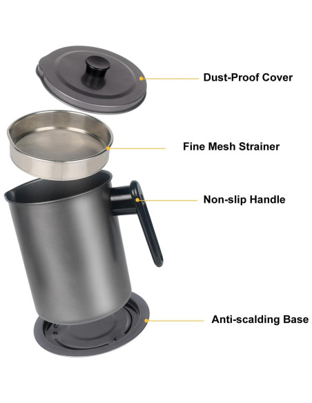 Contenedor de Grasa de Tocino GameXcel 1.7L con Filtro y Tapa