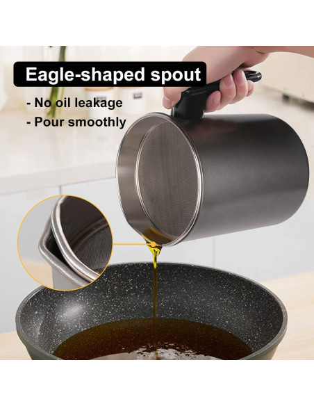 Contenedor de Grasa de Tocino GameXcel 1.7L con Filtro y Tapa