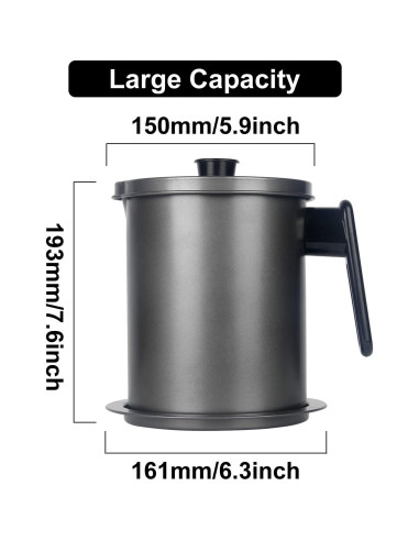 Contenedor de Grasa de Tocino GameXcel 1.7L con Filtro y Tapa