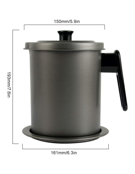 Contenedor de Grasa de Tocino GameXcel 1.7L con Filtro y Tapa