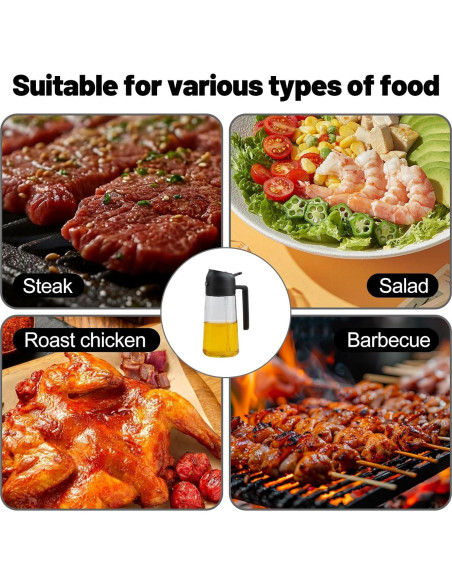 Dispensador de Aceite 2 en 1 WPWWPW 470 ml con Boquilla Fina