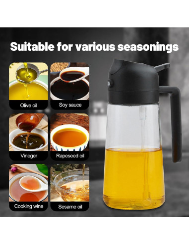 Dispensador de Aceite 2 en 1 WPWWPW 470 ml con Boquilla Fina