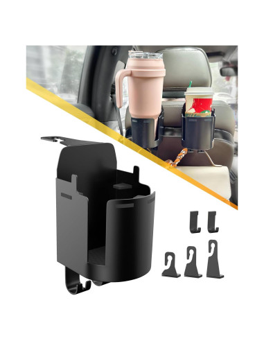 Soporte para Taza de Reposacabezas TRIZEPSSEIL 2PCS Negro