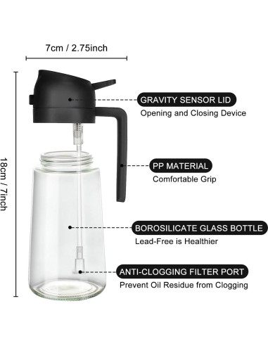 Dispensador de Aceite 2 en 1 WPWWPW 470 ml con Boquilla Fina