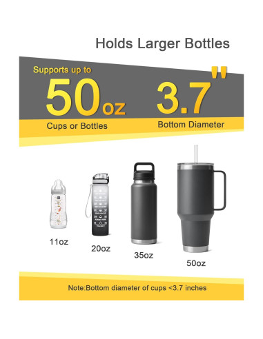 Soporte para Taza de Reposacabezas TRIZEPSSEIL 2PCS Negro