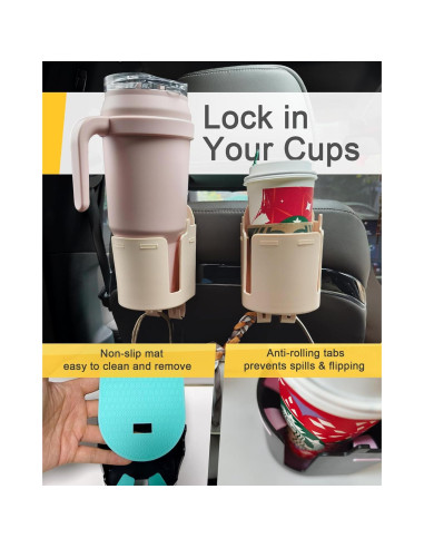 Soporte para Taza de Reposacabezas TRIZEPSSEIL 2PCS Negro