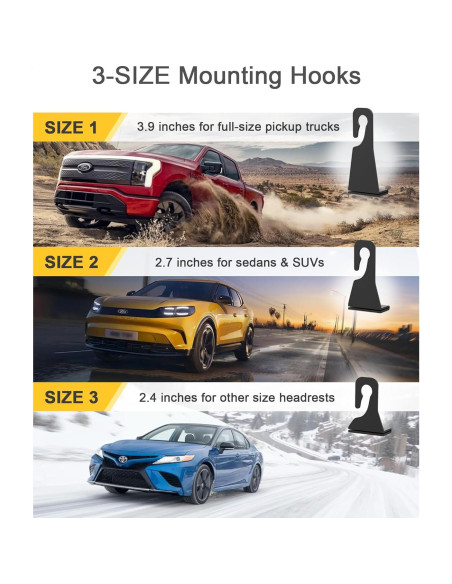 Soporte para Taza de Reposacabezas TRIZEPSSEIL 2PCS Negro