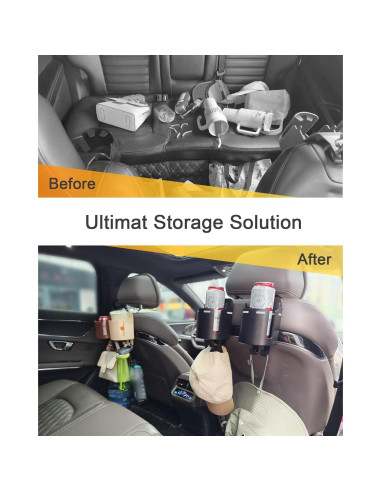 Soporte para Taza de Reposacabezas TRIZEPSSEIL 2PCS Negro