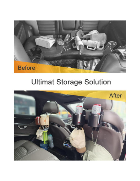 Soporte para Taza de Reposacabezas TRIZEPSSEIL 2PCS Negro