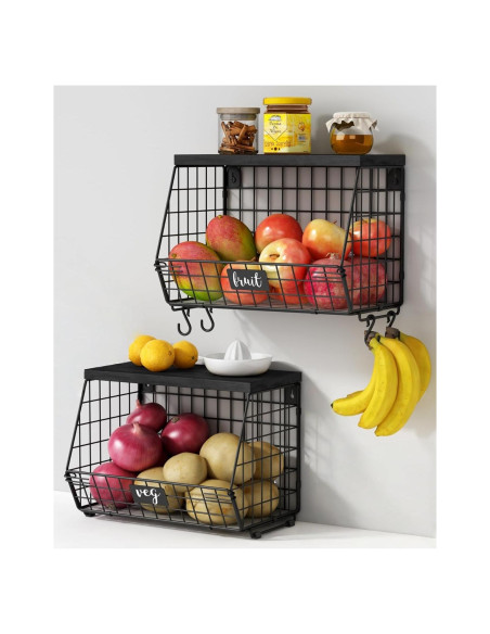 Juego de 2 cestas de almacenamiento colgantes Goozii 30x19.5x23cm