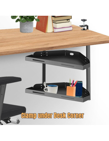 Estante de esquina para escritorio Yuxh Y60A1 2 niveles 40.64x22.86cm