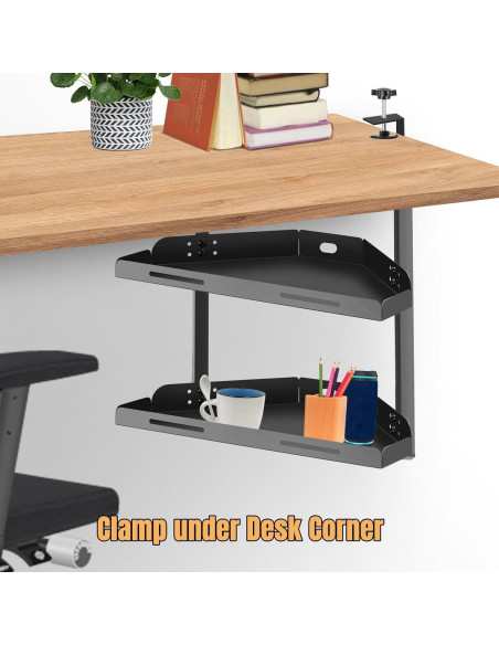 Estante de esquina para escritorio Yuxh Y60A1 2 niveles 40.64x22.86cm