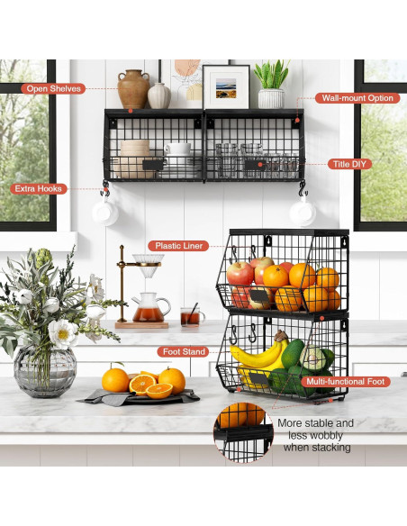 Juego de 2 cestas de almacenamiento colgantes Goozii 30x19.5x23cm