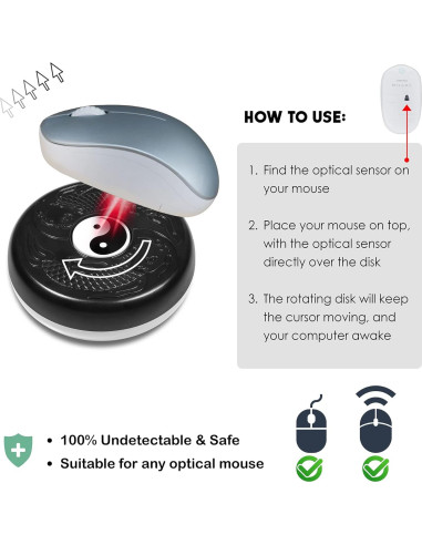 Jiggler de Ratón Mecánico Indetectable - Sin USB - Negro