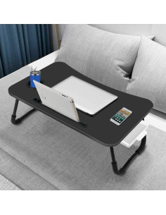 Escritorio Plegable Portátil Fayquaze con Cajón y Soporte para Taza 2