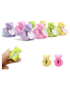 Borradores de Oso HILAZA con Sacapuntas - 8 Pcs Kawaii