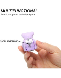 Borradores de Oso HILAZA con Sacapuntas - 8 Pcs Kawaii 2