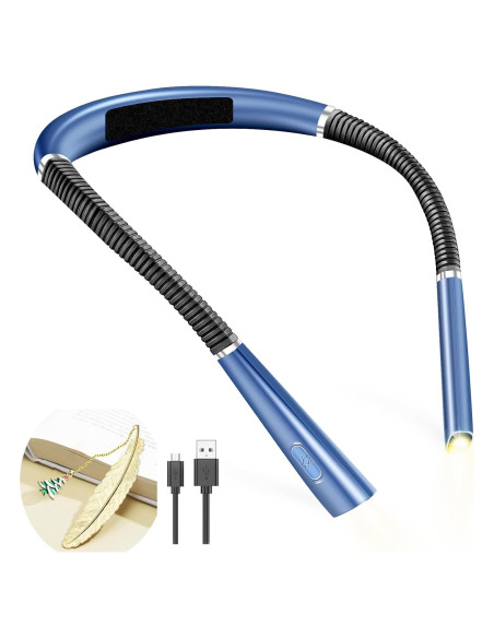 Luz de Lectura Recargable para Cuello CQP-DZ-006 3 Brillos Azul