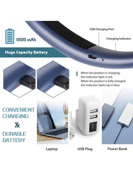 Luz de Lectura Recargable para Cuello CQP-DZ-006 3 Brillos Azul