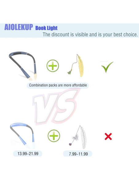 Luz de Lectura Recargable para Cuello CQP-DZ-006 3 Brillos Azul