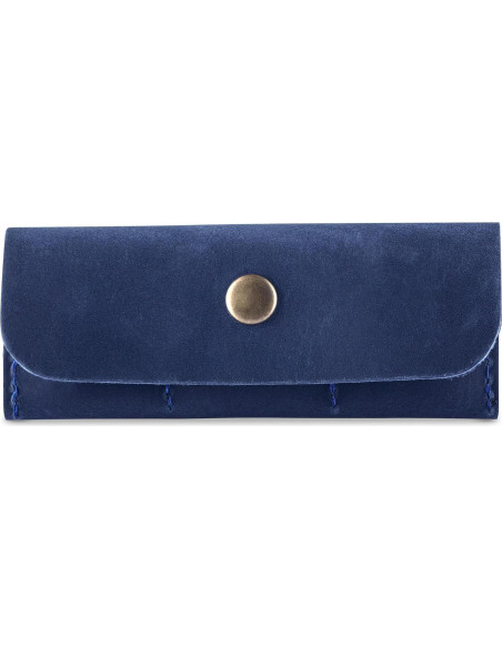 Estuche Porta Tarjetas SD de Cuero MAKYN Azul - Organizador 6 Tarjetas