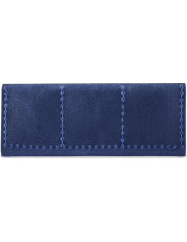 Estuche Porta Tarjetas SD de Cuero MAKYN Azul - Organizador 6 Tarjetas