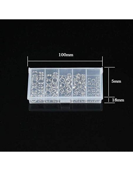 200 Anillas de División Acero Inoxidable JJZS 5-9mm para Joyería y Pesca