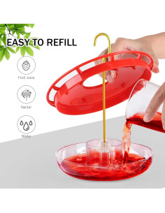 Alimentador de Colibrí eWonLife 2 Paquete 473 ml A Prueba de Fugas 2