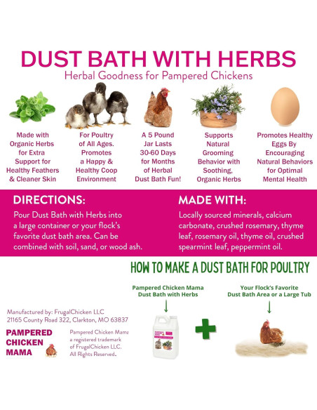Baño de Polvo Pampered Chicken Mama 4.54 kg con Hierbas Orgánicas