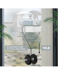 Comedero para Aves de Ventana Tonitrui Metal Blanco 2Pack 2