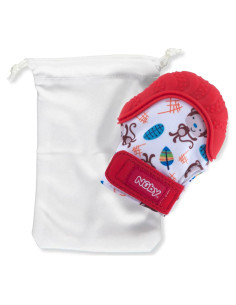 Mitón de Dentición Nuby Mono Rojo con Bolsa de Viaje