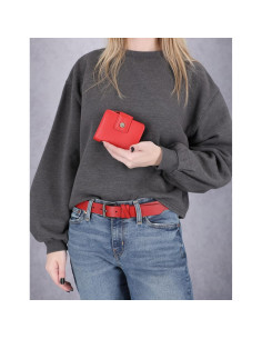 Cartera de Cuero RFID Timberland para Mujeres, Roja 2