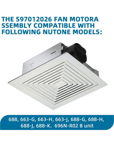 Motor de Ventilador 50CFM S97012026 para Nutone 696N-R02 B