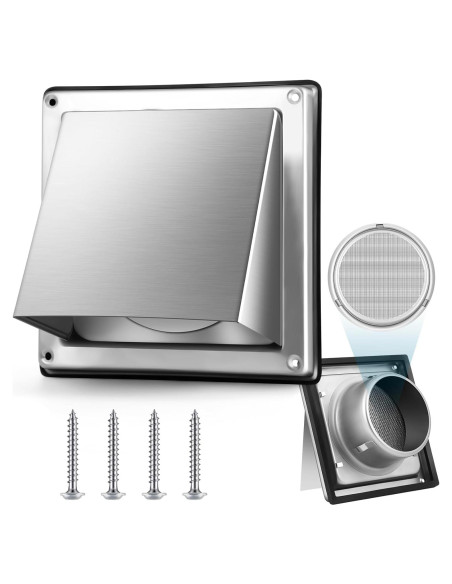 Cubierta de Ventilación para Secadora Gisafai 10.16 cm Acero Inoxidable