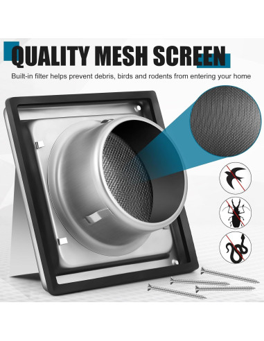 Cubierta de Ventilación para Secadora Gisafai 10.16 cm Acero Inoxidable