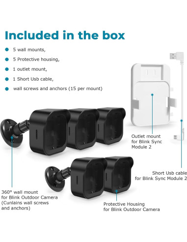 Soporte de Pared para Cámara Exterior Blink - 5 Paquete Negro