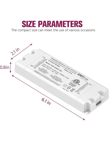 Controlador Regulable Triac EMITEVER 25W 24V 2 Pcs LED