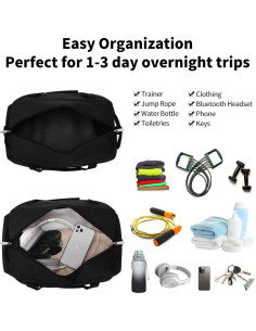Bolsa de Gimnasio Pequeña 45.7x22.9x22.9cm - Negra 2