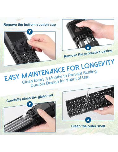 Calentador de Acuario AQQA 500W para 200-300 Litros