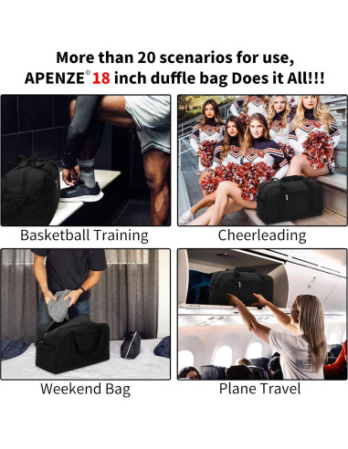 Bolsa de Gimnasio Pequeña 45.7x22.9x22.9cm - Negra