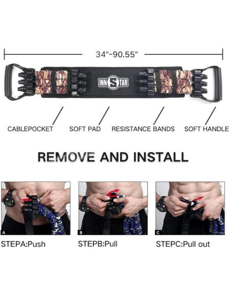 Bandas de Resistencia Multifuncionales INNSTAR 6 Cuerdas 3 Niveles