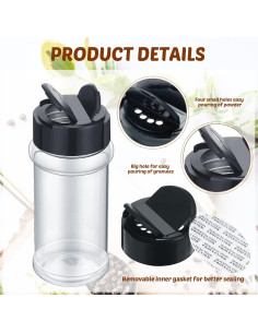 Tarros de Especias Eccliy 36 Piezas 85ml Plástico Transparente 2