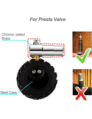 Medidor de Presión de Neumáticos GODESON Presta 0-30PSI