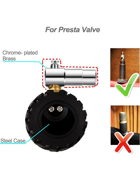 Medidor de Presión de Neumáticos GODESON Presta 0-30PSI