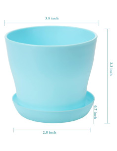 25 Macetas de Plástico TDHDIKE 9.7 cm con Bandeja - Colores Variados 2