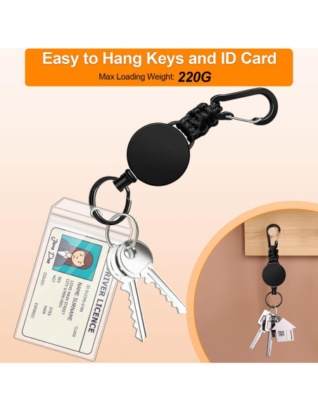 Llavero Retráctil Wonwood_direct Paquete de 3 con Cable 60 cm