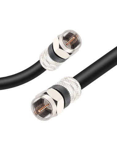 Cable Coaxial Digital Postta 1.83m Cuádruple Apantallado Negro